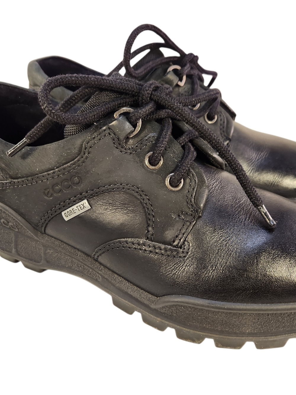ECCO TRACK GORETEX MEN LACES SHOES BLACK COLOR SIZE  40/ 7